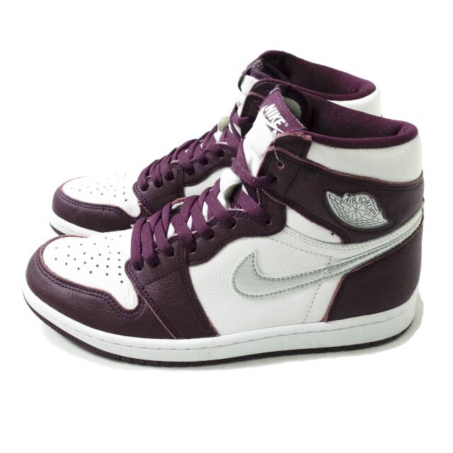 NIKE(ナイキ)のNIKE ナイキ AIR JORDAN 1 RETRO HIGH OG エアジョーダン 1 レトロハイオリジナル 555088-611 US8(26cm) BORDEAUX/METALLIC SILVER-WHITE スニーカー シューズ【中古】【NIKE】 メンズの靴/シューズ(スニーカー)の商品写真