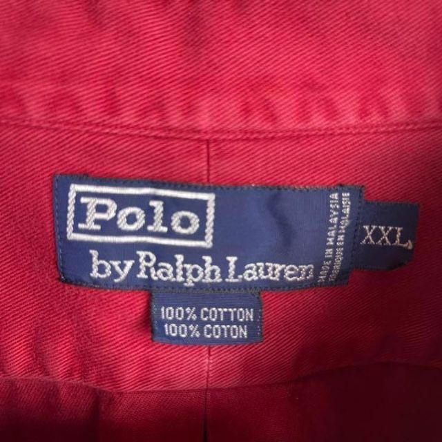 POLO RALPH LAUREN(ポロラルフローレン)の90's ポロバイラルフローレン  USA製　ポニーロゴ刺繍　ノーカラーシャツ メンズのトップス(シャツ)の商品写真