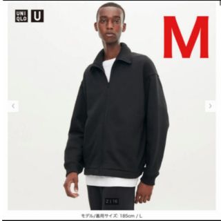 ユニクロ(UNIQLO)のM ブラック　ボアスウェットトラックジャケット（長袖）　新品(ブルゾン)