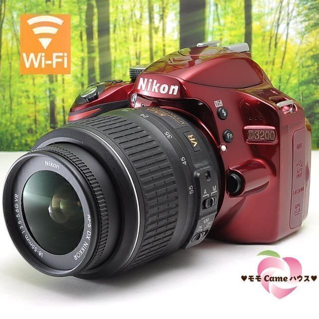 Nikon D3200希少なレッド☆スマホに転送OK☆高画質一眼レフ☆3022