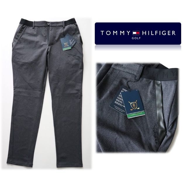 TOMMY HILFIGER(トミーヒルフィガー)の新品タグ付き【トミーヒルフィガー ゴルフ】抜群の機能！ゴルフパンツ 濃灰 XL スポーツ/アウトドアのゴルフ(ウエア)の商品写真