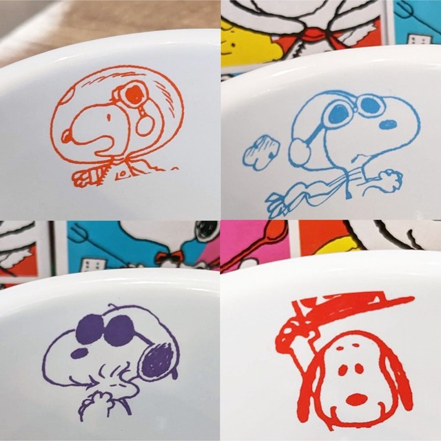 SNOOPY(スヌーピー)の【新品未使用】KFC ケンタッキースヌーピー マグカップ4種コンプリートパック インテリア/住まい/日用品のキッチン/食器(グラス/カップ)の商品写真