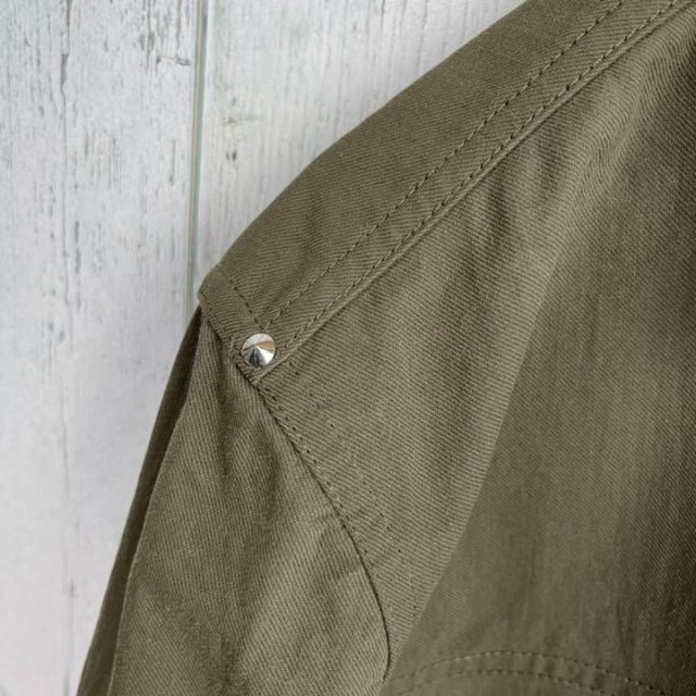 MORGAN HOMME(モルガンオム)の90's MORGAN HOMEモルガン　ミリタリースタッズステンカラー コート メンズのジャケット/アウター(ステンカラーコート)の商品写真