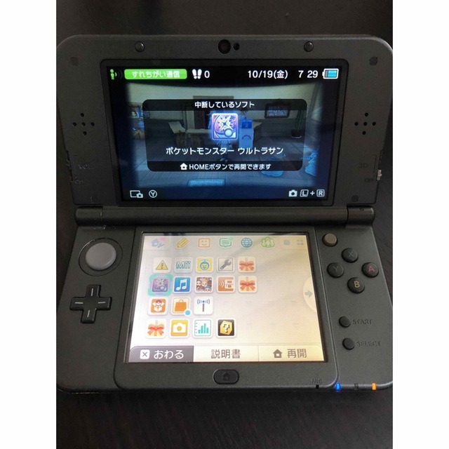 ニンテンドー3DS(ニンテンドー3DS)のNewニンテンドー3DS LL メタリックブラック　動作品　ケース付き エンタメ/ホビーのゲームソフト/ゲーム機本体(携帯用ゲーム機本体)の商品写真