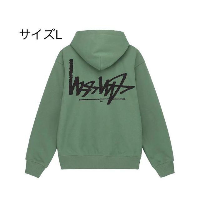 STUSSY 【新品】stussy スウェットパーカー サイズL グリーン シップアップ