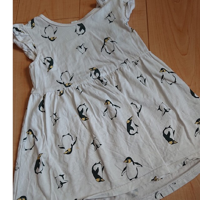 RAG MART(ラグマート)の95cm ペンギン チュニック(ﾜﾝﾋﾟｰｽ)２点セット キッズ/ベビー/マタニティのキッズ服女の子用(90cm~)(Tシャツ/カットソー)の商品写真