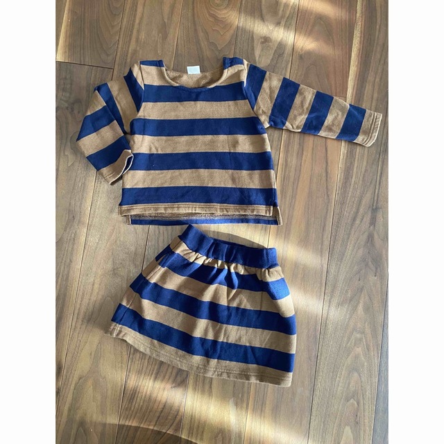 petit main(プティマイン)のpetit main ボーダーセットアップ キッズ/ベビー/マタニティのキッズ服女の子用(90cm~)(ワンピース)の商品写真