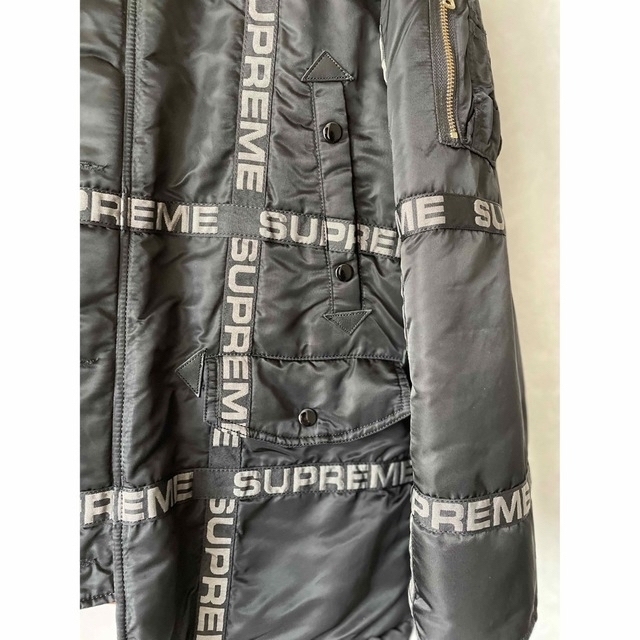 美品 supreme logo tape n-3b parka - ダウンジャケット