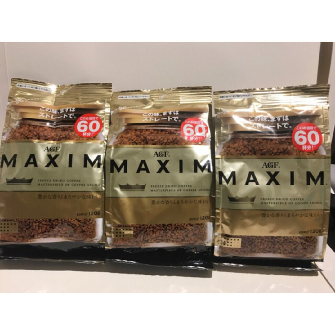 AGF(エイージーエフ)のAGF マキシム 袋 120g×3 インスタントコーヒー  詰め替え エコパック 食品/飲料/酒の飲料(コーヒー)の商品写真