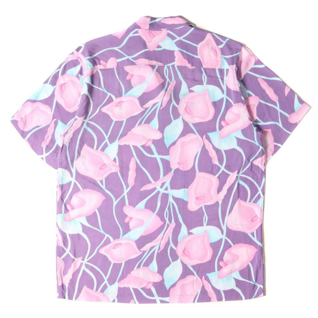 Supreme シュプリーム シャツ フラワー 柄 オープンカラー レーヨン 半袖シャツ Lily Rayon Shirt 18SS パープル S  トップス カジュアルシャツ 【メンズ】【中古】【R010】