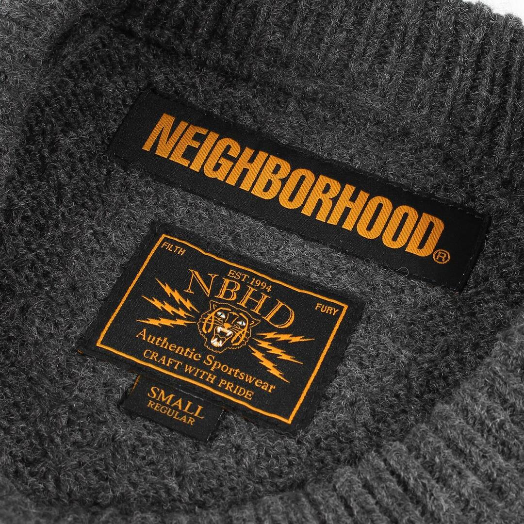 NEIGHBORHOOD ネイバーフッド 15AW WTF/C-CREW.LS ロゴ刺繍クルーネックニットセーター ブラック 152FUSV-KNM01