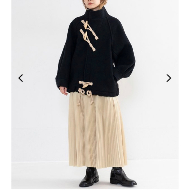 HYKE - 新品 HYKE DOUBLE FACE DUFFLE JACKET 黒 02の通販 by HYKE - 新品 HYKE DOUBLE FACE DUFFLE JACKET 黒 02の通販 by