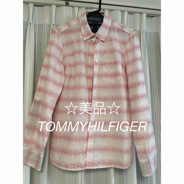 TOMMY HILFIGER(トミーヒルフィガー)のトミーヒルフィガー　ブラウス　レディース　シャツブラウス　長袖シャツ　美品 レディースのトップス(シャツ/ブラウス(長袖/七分))の商品写真