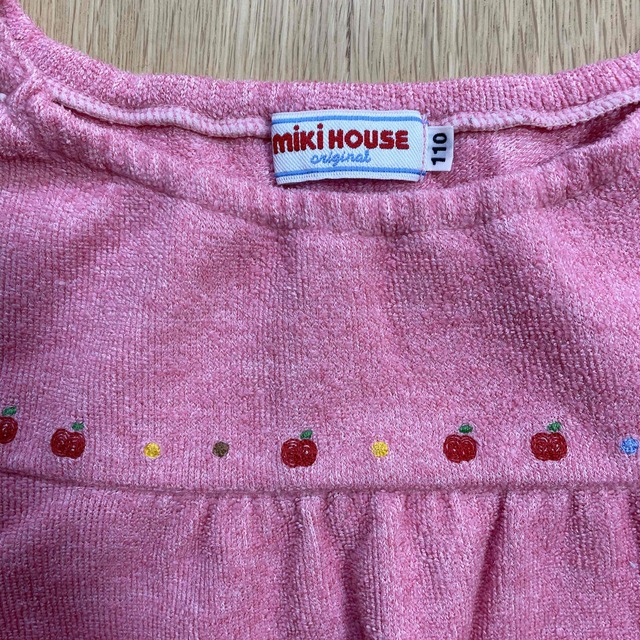 mikihouse(ミキハウス)のミキハウス　110 長袖　カットソー  ピンク　刺繍 キッズ/ベビー/マタニティのキッズ服女の子用(90cm~)(Tシャツ/カットソー)の商品写真