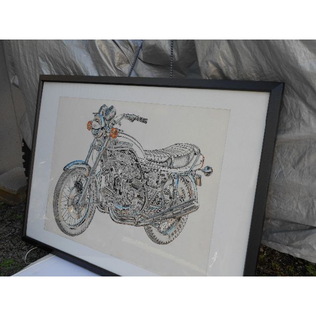 原画　KAWASAKI　Z750　Twin　鷺沼駅か北山田駅まで来て頂ける方 エンタメ/ホビーの美術品/アンティーク(絵画/タペストリー)の商品写真