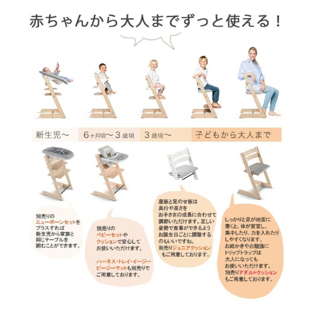 Stokke(ストッケ)のストッケ STOKKE tripp trapp ビーチ材ホワイト キッズ/ベビー/マタニティの寝具/家具(その他)の商品写真