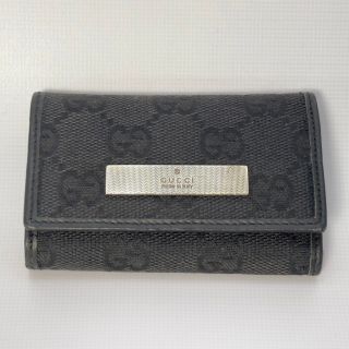 Gucci - ☆鑑定済み☆正規品☆ GUCCI グッチ/GG キーケース/黒/男女