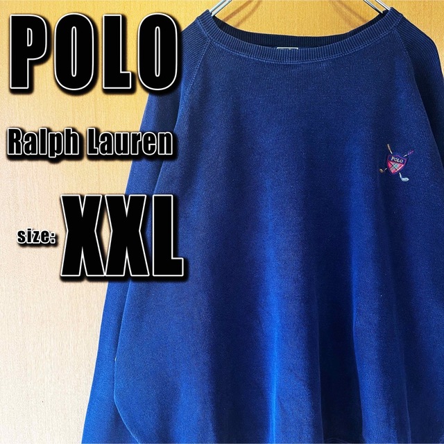 POLO RALPH LAUREN(ポロラルフローレン)の【Polo Ralph Lauren】ラルフ　スウェット　XXL 紺ブルー メンズのトップス(スウェット)の商品写真