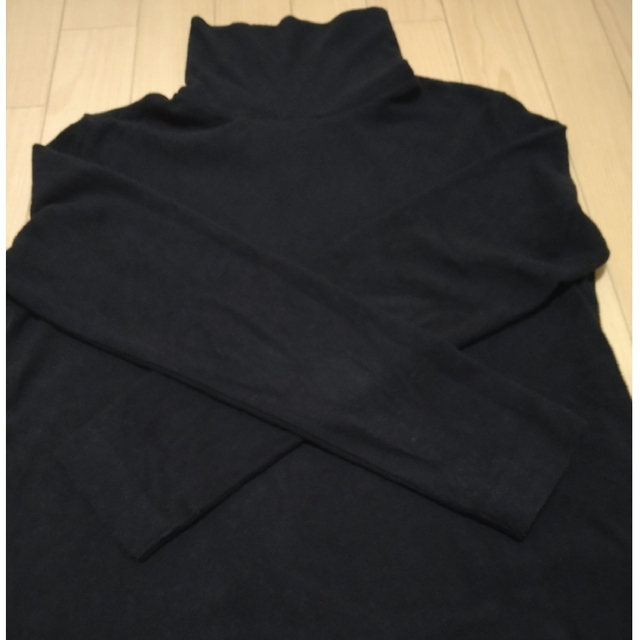 UNIQLO(ユニクロ)のヒートテック フリース タートル ブラック XL レディースのトップス(Tシャツ(長袖/七分))の商品写真