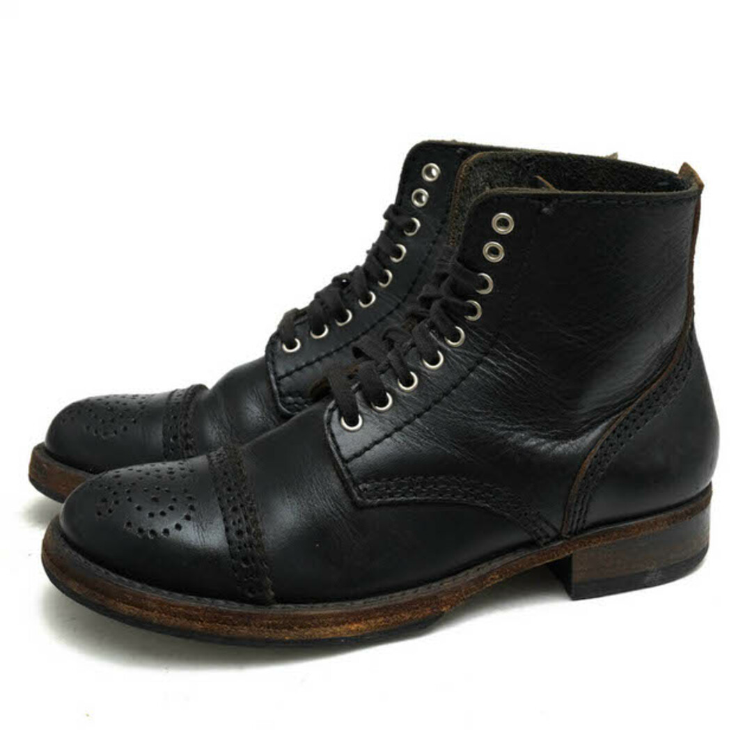 COMME des GARCONS(コムデギャルソン)のコムデギャルソン／COMME des GARCONS ワークブーツ シューズ 靴 メンズ 男性 男性用レザー 革 本革 ブラック 黒  メダリオン キャップトゥ メンズの靴/シューズ(ブーツ)の商品写真