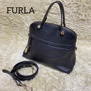 Furla - 【美品】FURLA パイパー ハンドバッグ  2way チャーム　ブラック