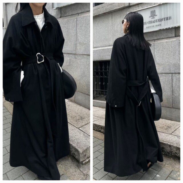 Ameri UND FRONT GATHER OPEN SLEEVE COAT