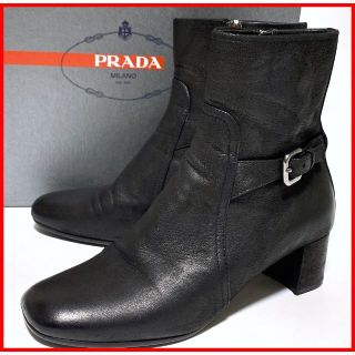 プラダ(PRADA)のPRADA プラダ 37.5≒24cm ブーツ 黒 箱付 mcu(ブーツ)