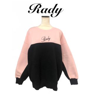 レディー(Rady)のRady バイカラー トレーナー Mサイズ ピンク×ブラック スウェット レディ(トレーナー/スウェット)