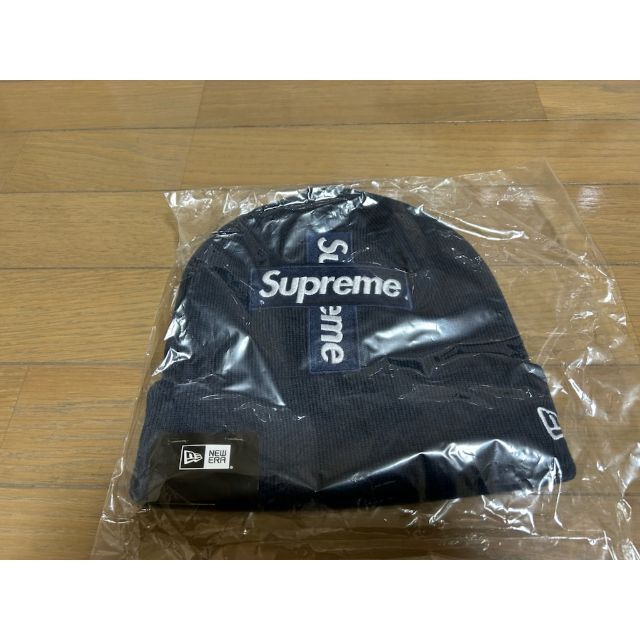 supreme New Era Cross Box Logo  ネイビーニット帽/ビーニー