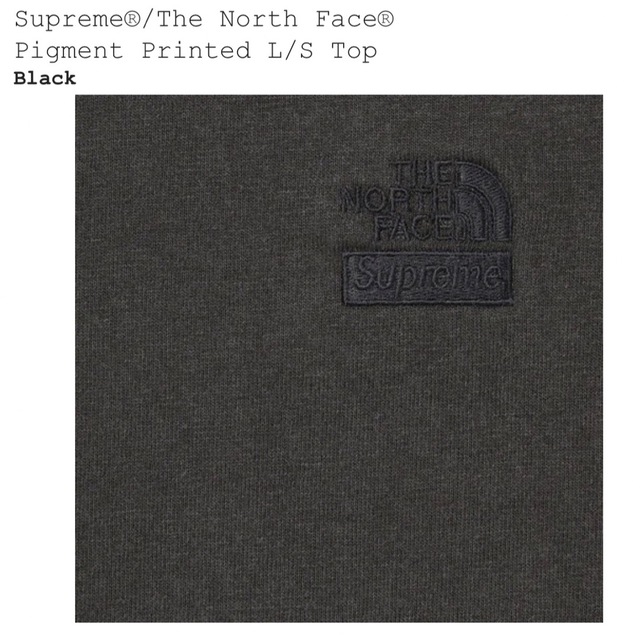 ブラック/S】Supreme TNF Pigment Printed ロンT ショッピング 10098円