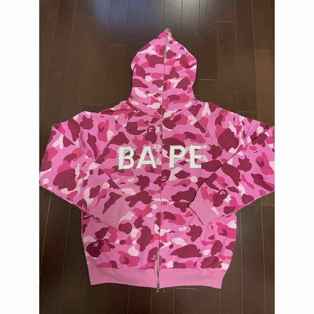 BAPE エイプ スワロフスキー社製ラインストーン付フルジップパーカM