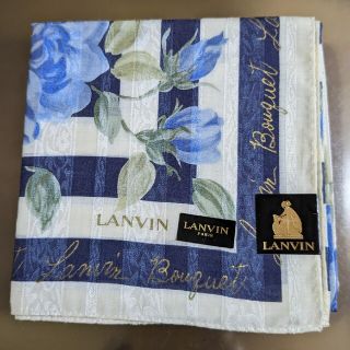 ランバン(LANVIN)のランバン　シルク混　地紋入　大判ハンカチ(ハンカチ)