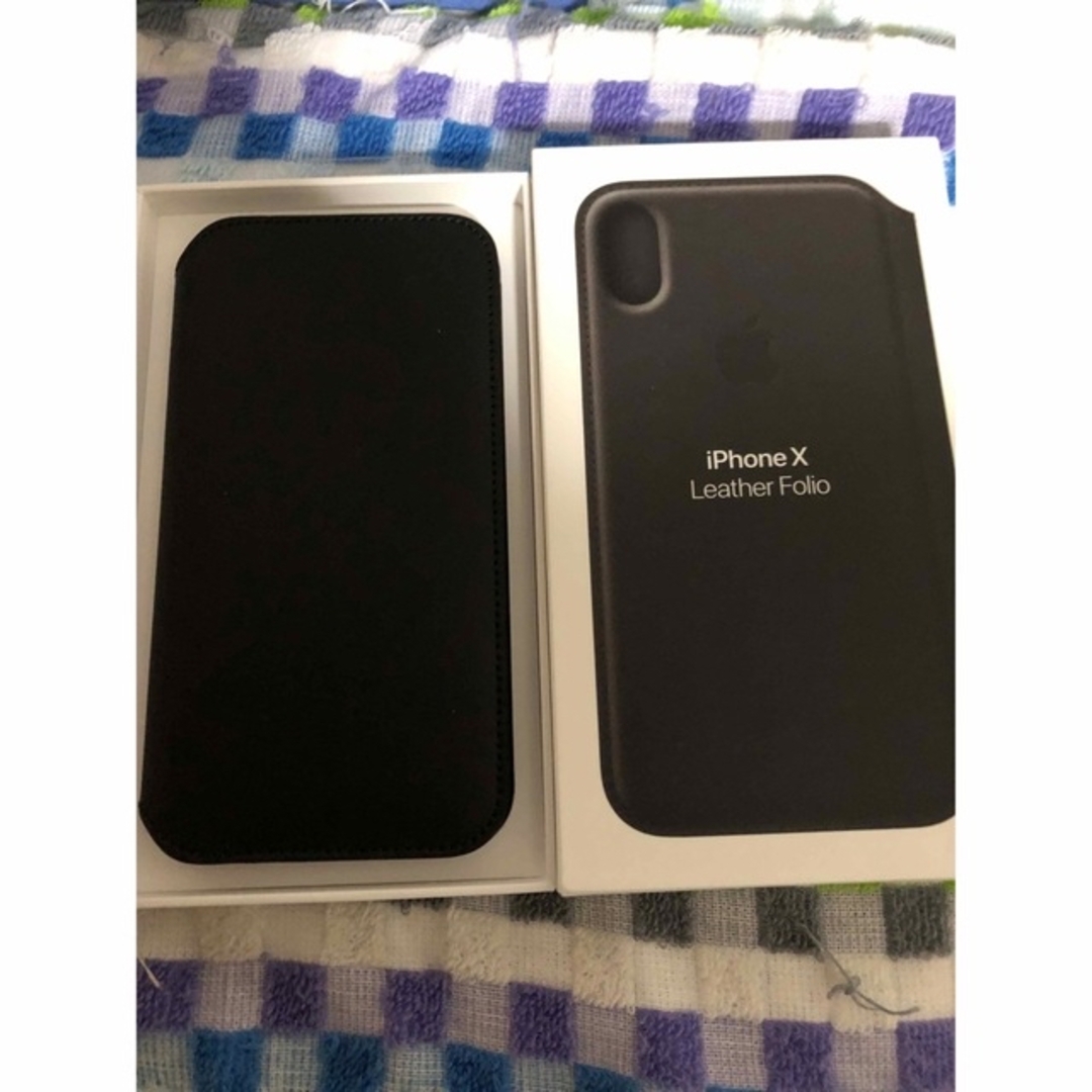 Apple(アップル)のiPhone X  レザーフォリオ　純正　ブラック スマホ/家電/カメラのスマホアクセサリー(iPhoneケース)の商品写真