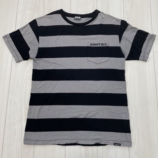 ショット(schott)のSchott  ボーダーポケットＴシャツ -ブラック×グレー-(Tシャツ/カットソー(半袖/袖なし))