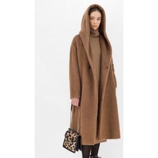 MaxMara テディベア コート アルパカ 銀タグ ブラウン 比翼　Aライン