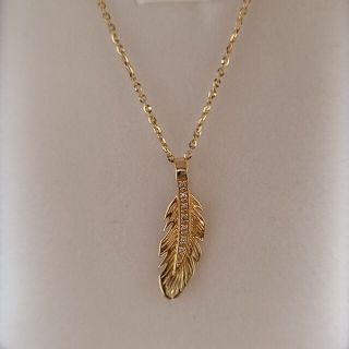 JEWELRY TSUTSUMI K18 ネックレス フェザー ダイヤ 新品