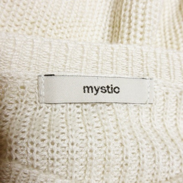 mystic(ミスティック)のミスティック ニット セーター ラウンドネック 長袖 切替 フリル F ベージュ レディースのトップス(ニット/セーター)の商品写真