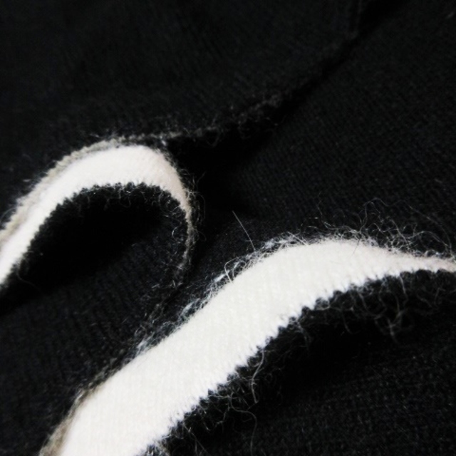 MELROSE(メルローズ)のメルローズ MELRSE ニット セーター 半袖 ラビット ファー付 絹混 黒 レディースのトップス(ニット/セーター)の商品写真