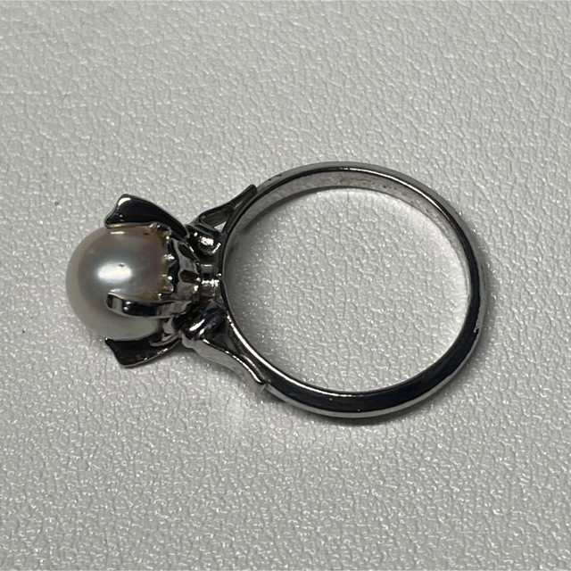 良品/本真珠/指輪/4本爪リング/一粒パール/11.5号/silver レディースのアクセサリー(リング(指輪))の商品写真