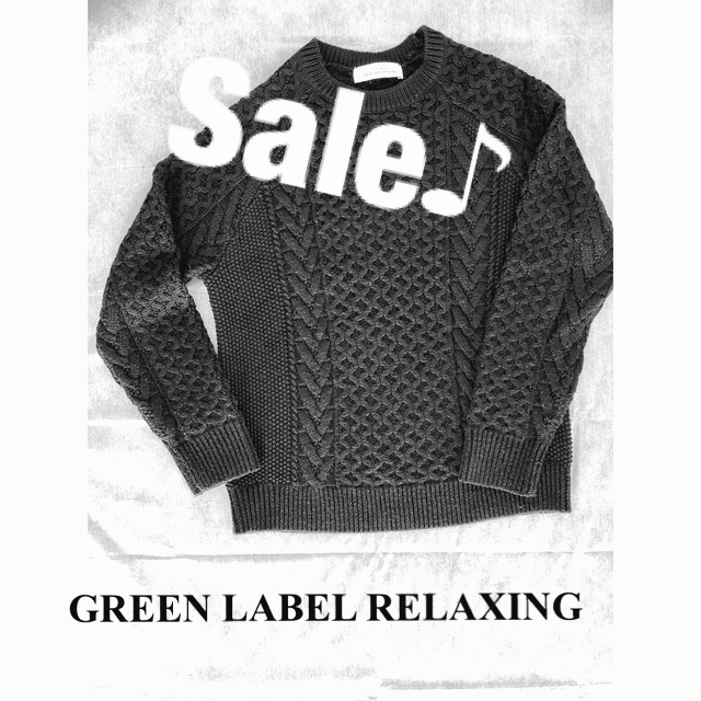 UNITED ARROWS green label relaxing(ユナイテッドアローズグリーンレーベルリラクシング)の豆腐様向け　GREEN LABEL RELAXING ケーブル編みニット　黒 メンズのトップス(ニット/セーター)の商品写真