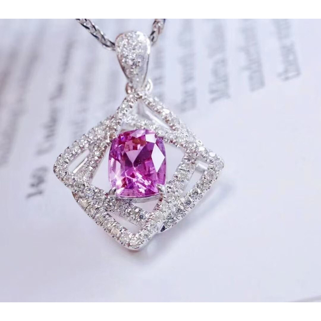 天然 ピンク サファイア ダイヤ  ペンダントトップ0.83ct k18 ¥ 1