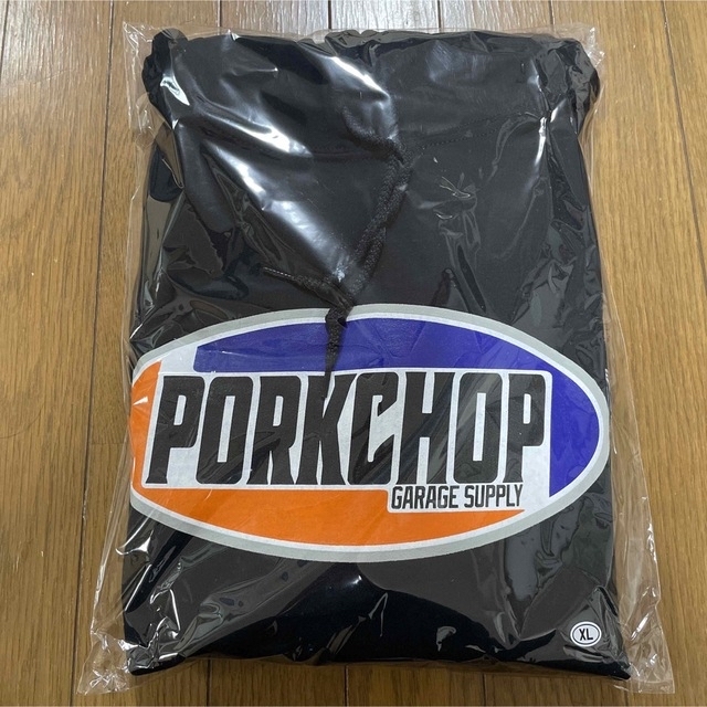 ポークチョップ　パーカー/PORKCHOP オーバルロゴ BLACK XL 9