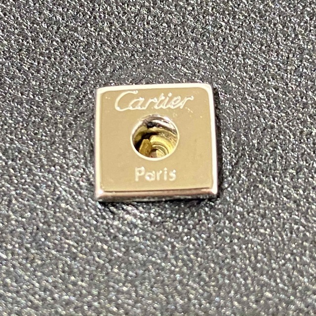 美品>カルティエ 折り畳み財布 三つ折り Wホック ブラック ボルドー