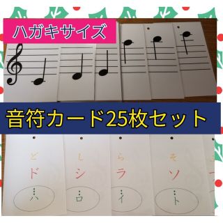 ◎リニューアル◎ドレミ音符カード25枚　ハガキサイズ(知育玩具)