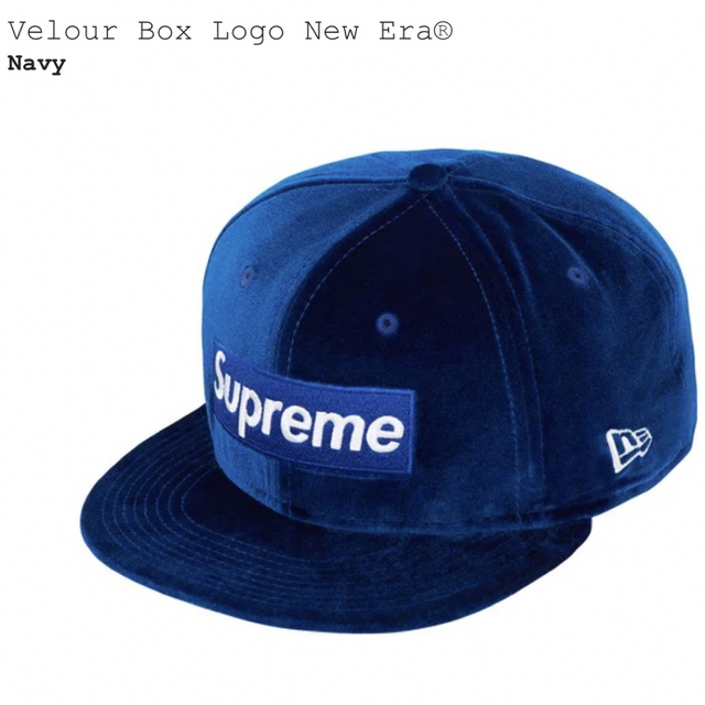 Supreme(シュプリーム)のSupreme Velour Box Logo New Era "Navy" メンズの帽子(キャップ)の商品写真