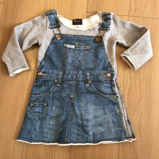 デニムダンガリー(DENIM DUNGAREE)のストンプスタンプ lee 転写ワンピース(ワンピース)