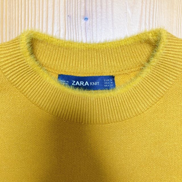 美品　ZARA イエロー半袖ニット