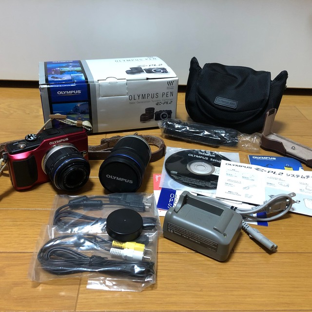 オリンパス【ジャンク品】OLYMPUS E-PL2 ダブルズームキット RED