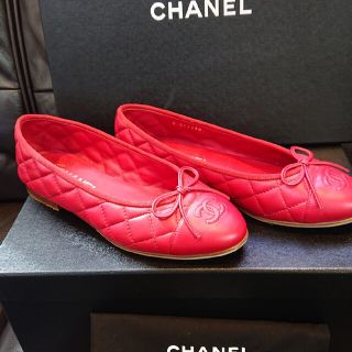 CHANEL - CHANEL シャネル バレリーナ フラット 赤 レッドの通販 by