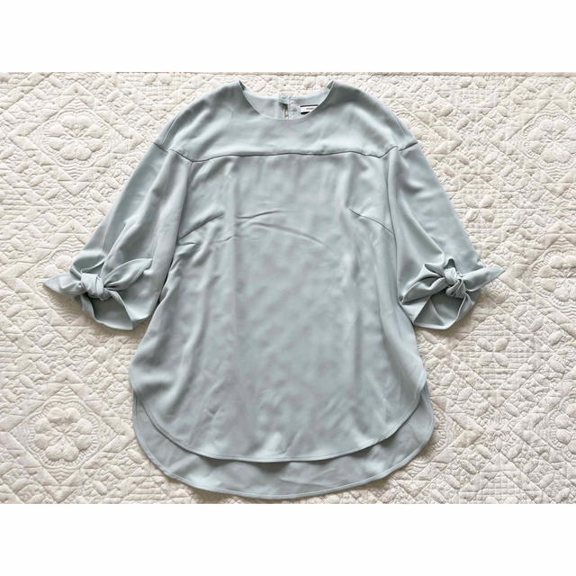 FOXEY NY 袖おリボン ブラウス トップス 38 水色系 # www.uig